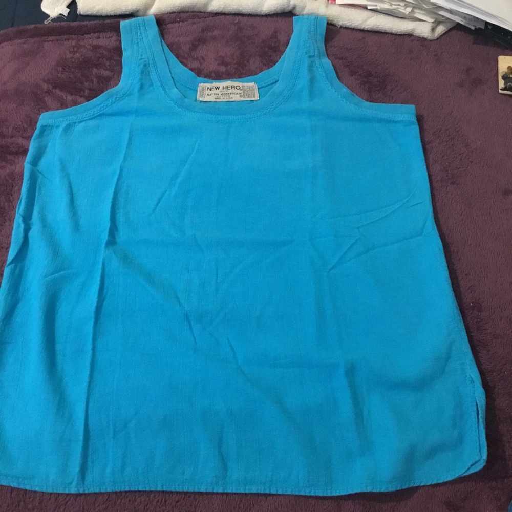 Vintage New Hero Blue Cotton Women’s Tank Top